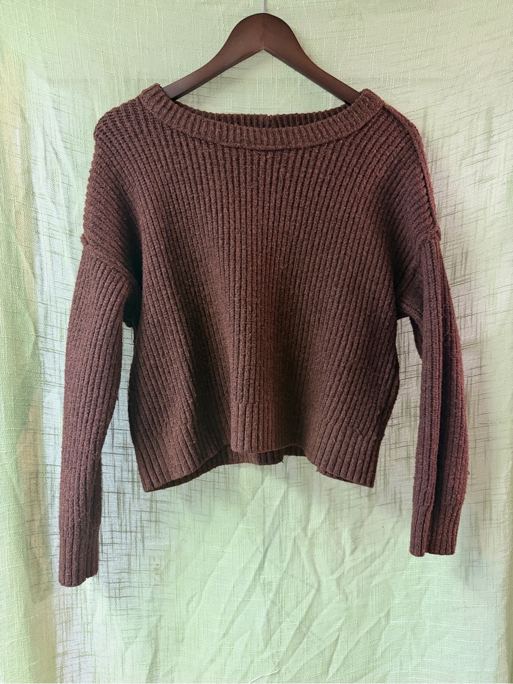 American Eagle Outfitters Ribbed Crewneck Sweater - Brown